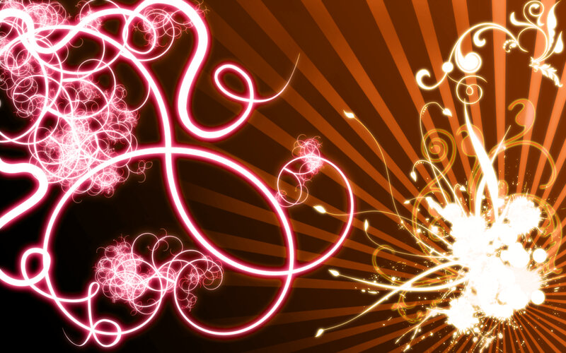 neon swirls on brown background