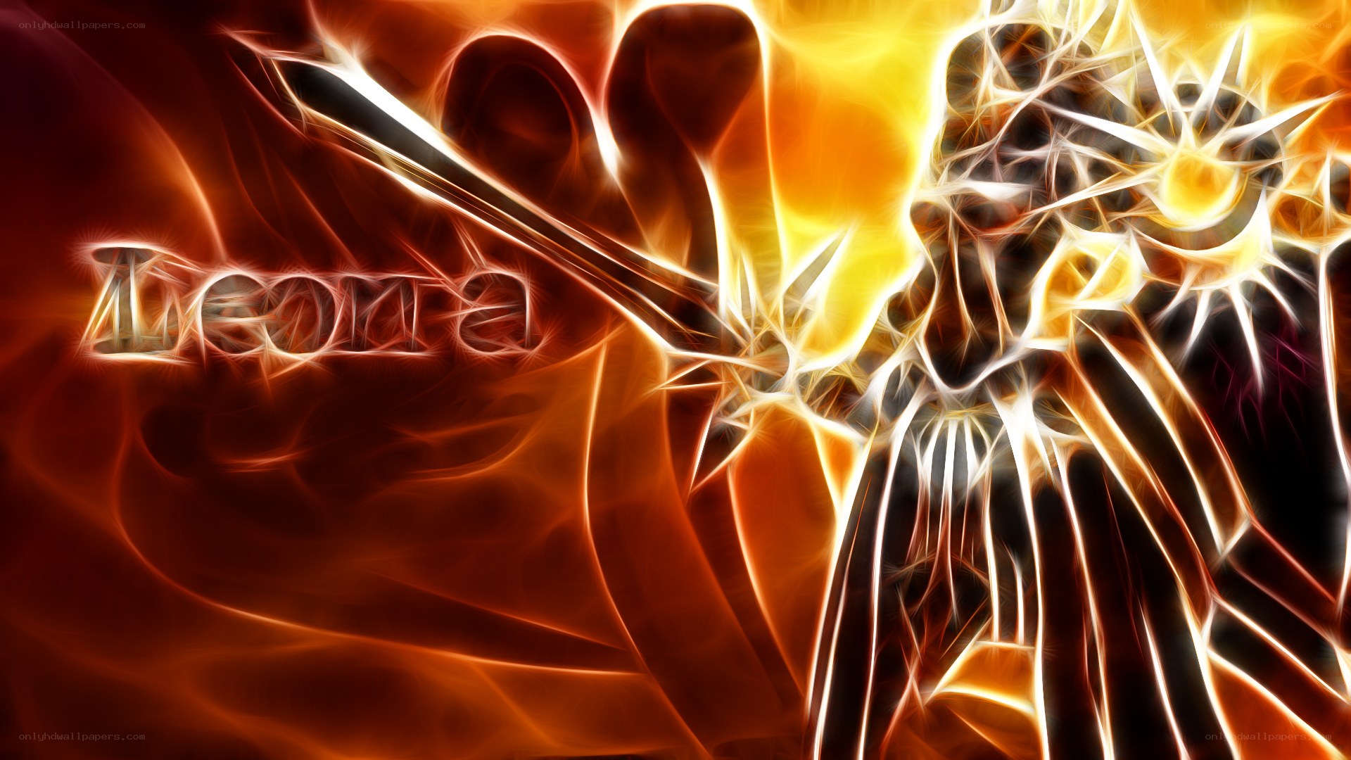 Neon sword and figure