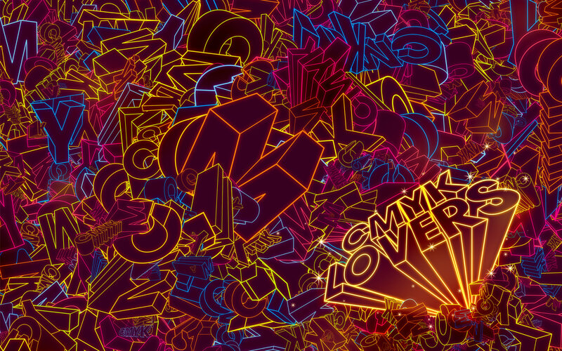 Neon Text Collage