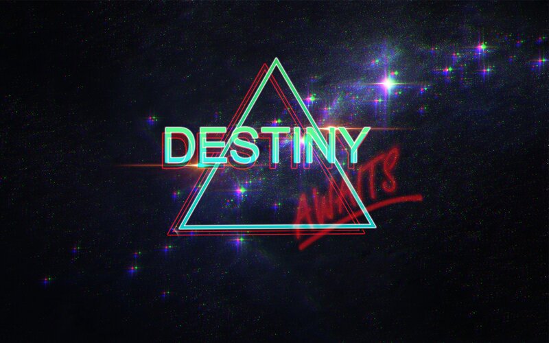 Neon Text in Space