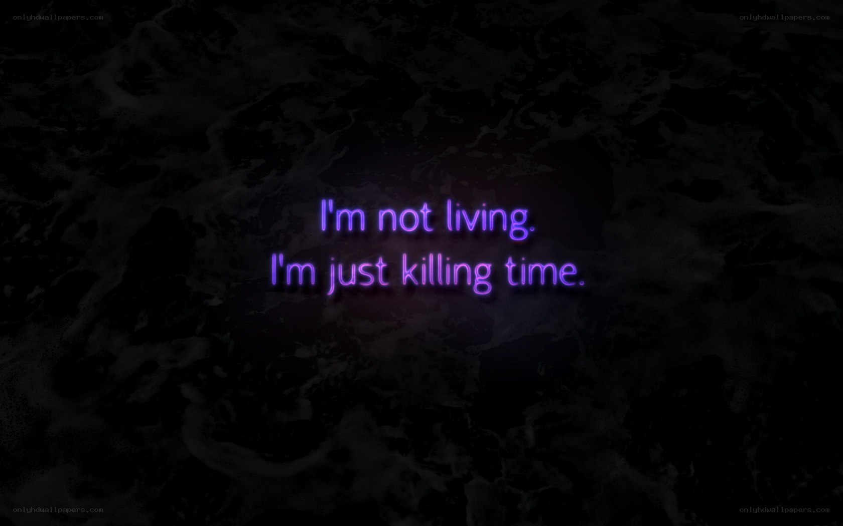 neon text on dark background