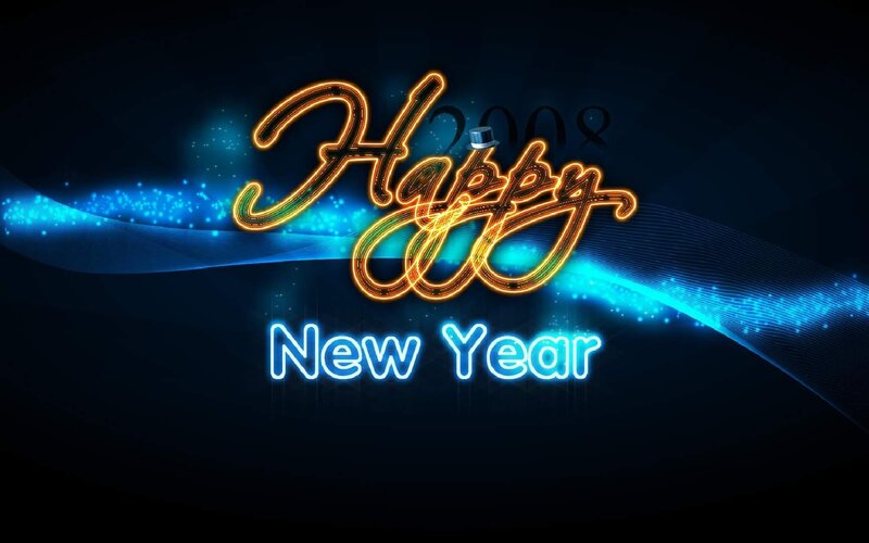 Neon Text on Dark Background — Blue, Celebratory, Night