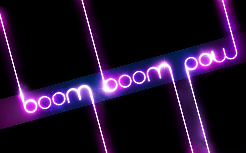 Neon Text on Dark Background — Purple, Energetic