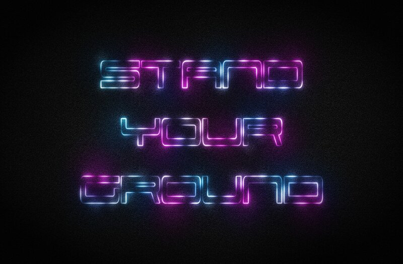 Neon Text on Dark Background — Purple, Futuristic