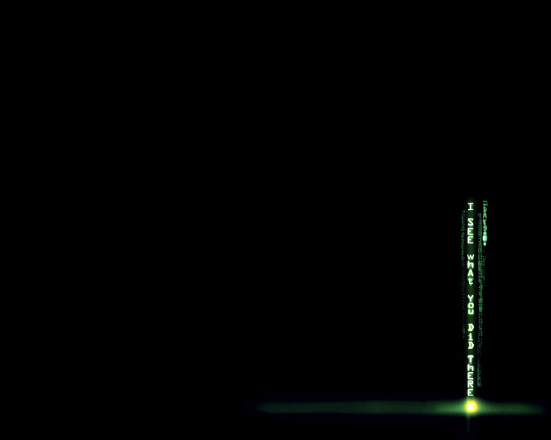 neon text on dark background