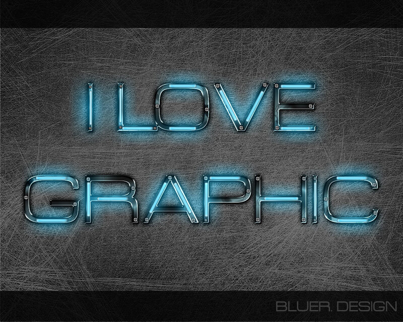 Neon Text on Metal