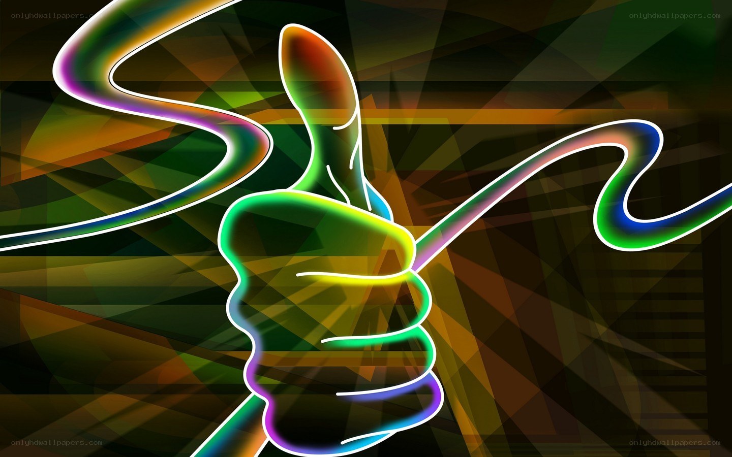 neon thumbs up graphic