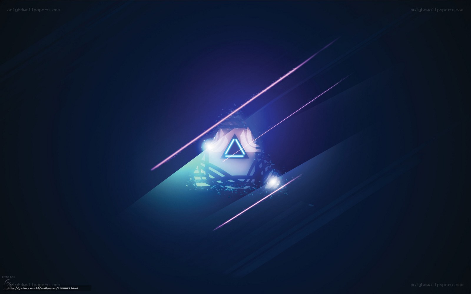 neon triangle abstract design