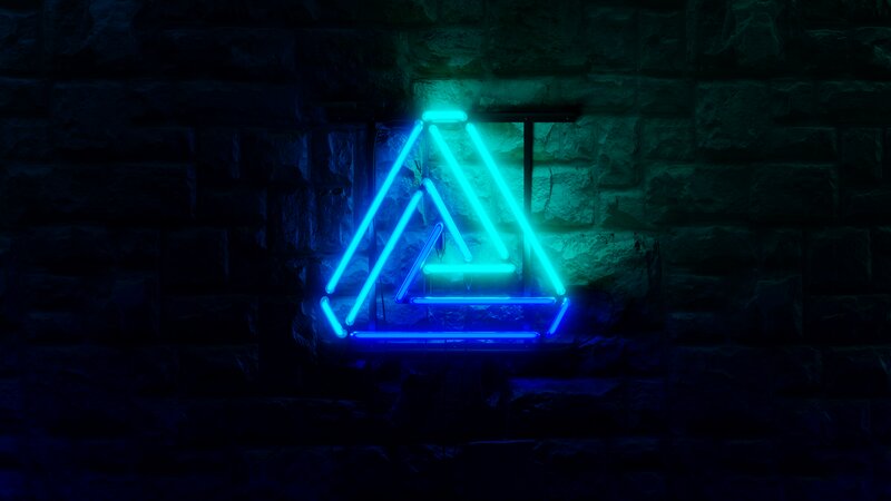 Neon Triangle Sign