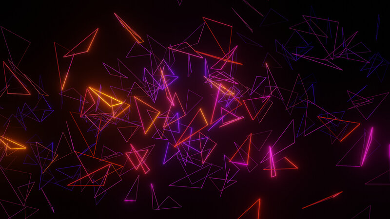 Neon Triangles in Space — Purple