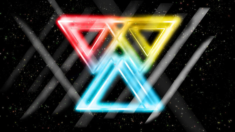 Neon Triangles in Space
