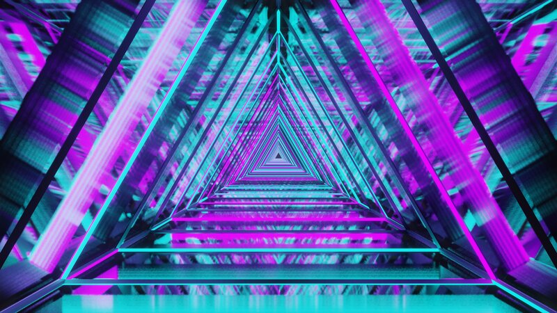 Neon Triangular Tunnel
