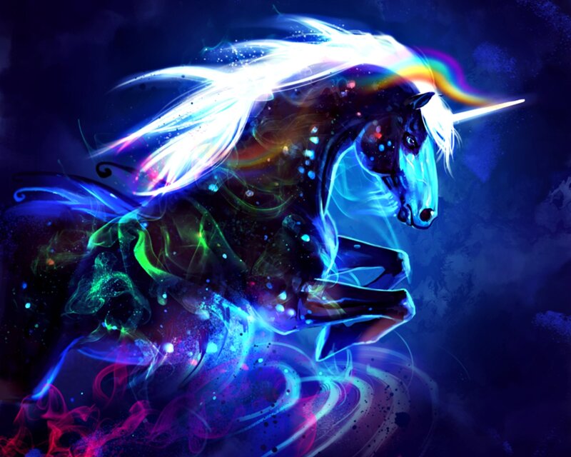 Neon Unicorn in Motion