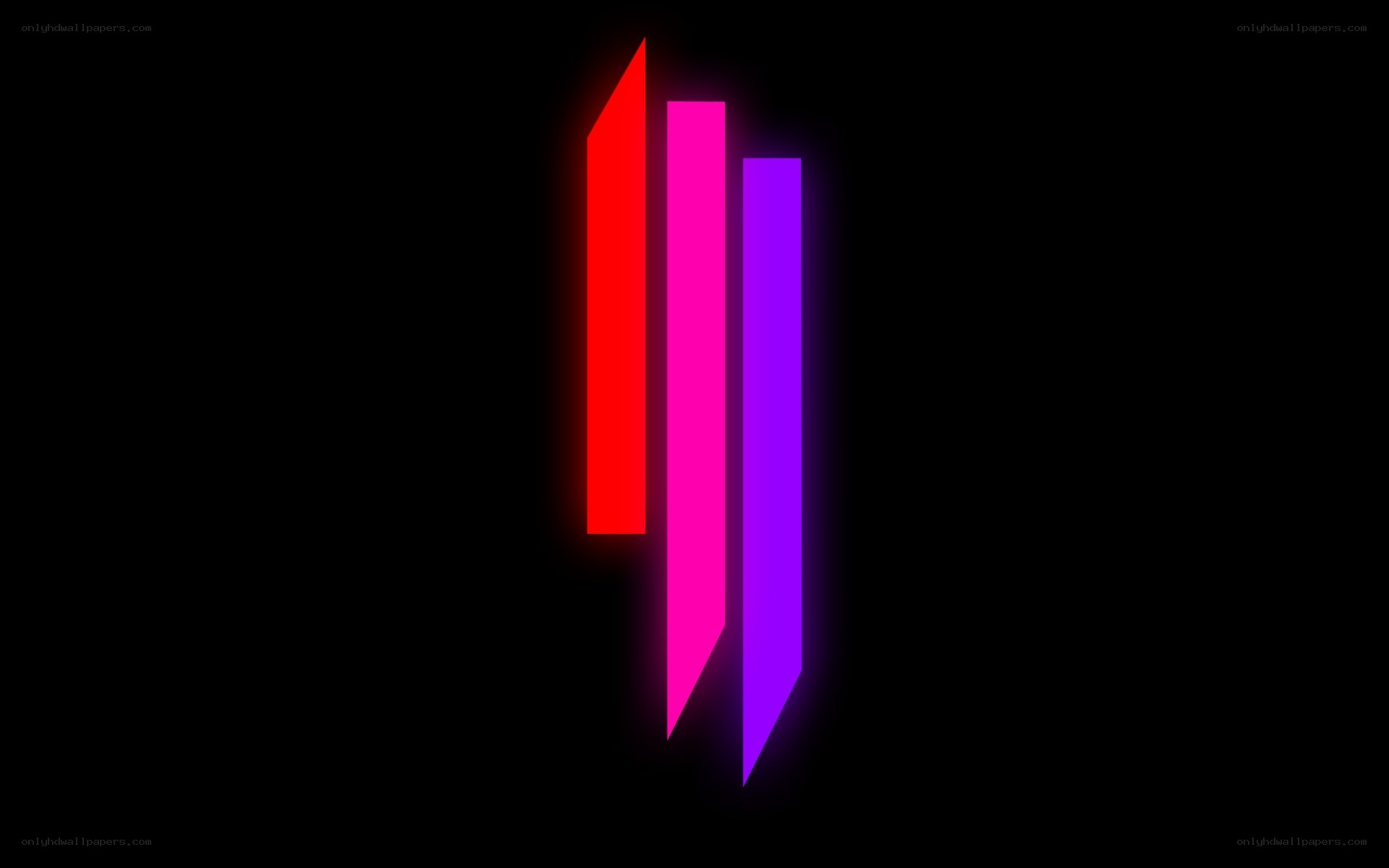 neon vertical bars logo