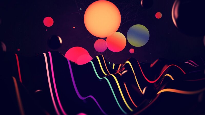 Neon Waves and Floating Spheres