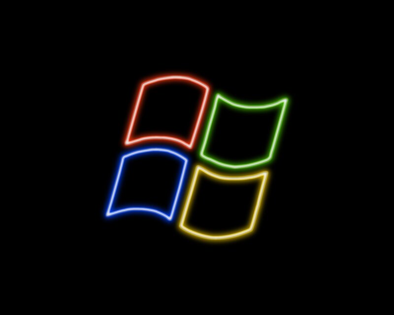 neon windows logo