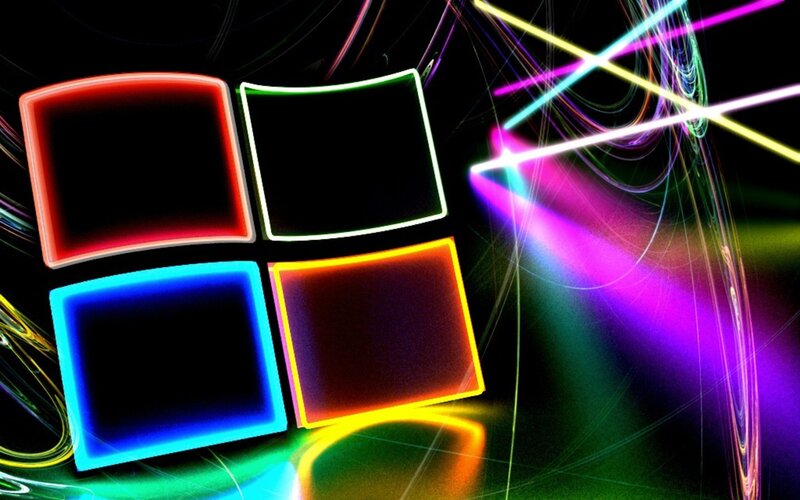 neon windows logo wallpaper