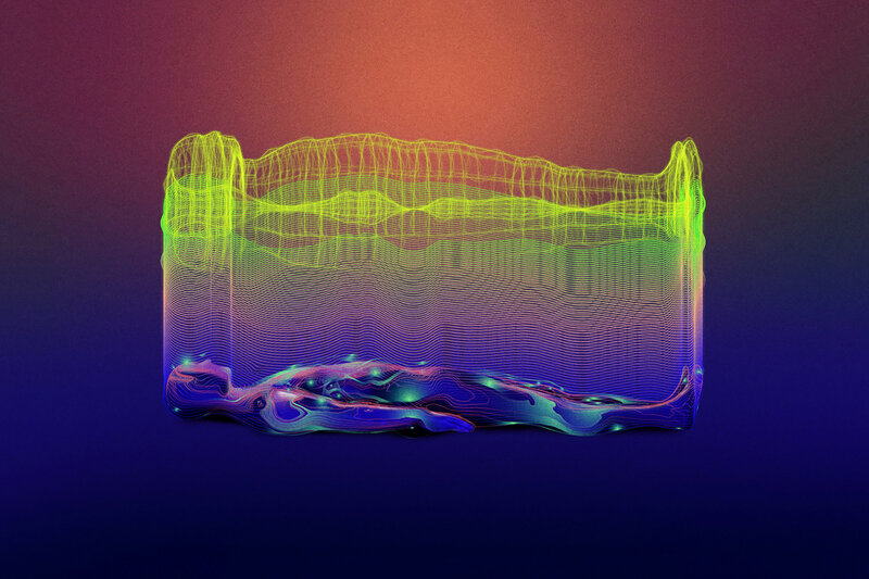 Neon Wireframe Sculpture