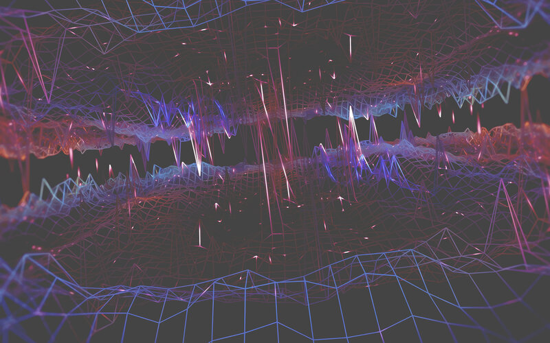 Neon Wireframe Waves