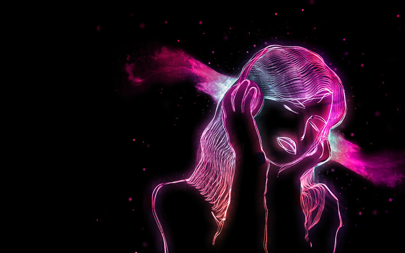 neon woman silhouette