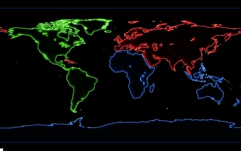 neon world map