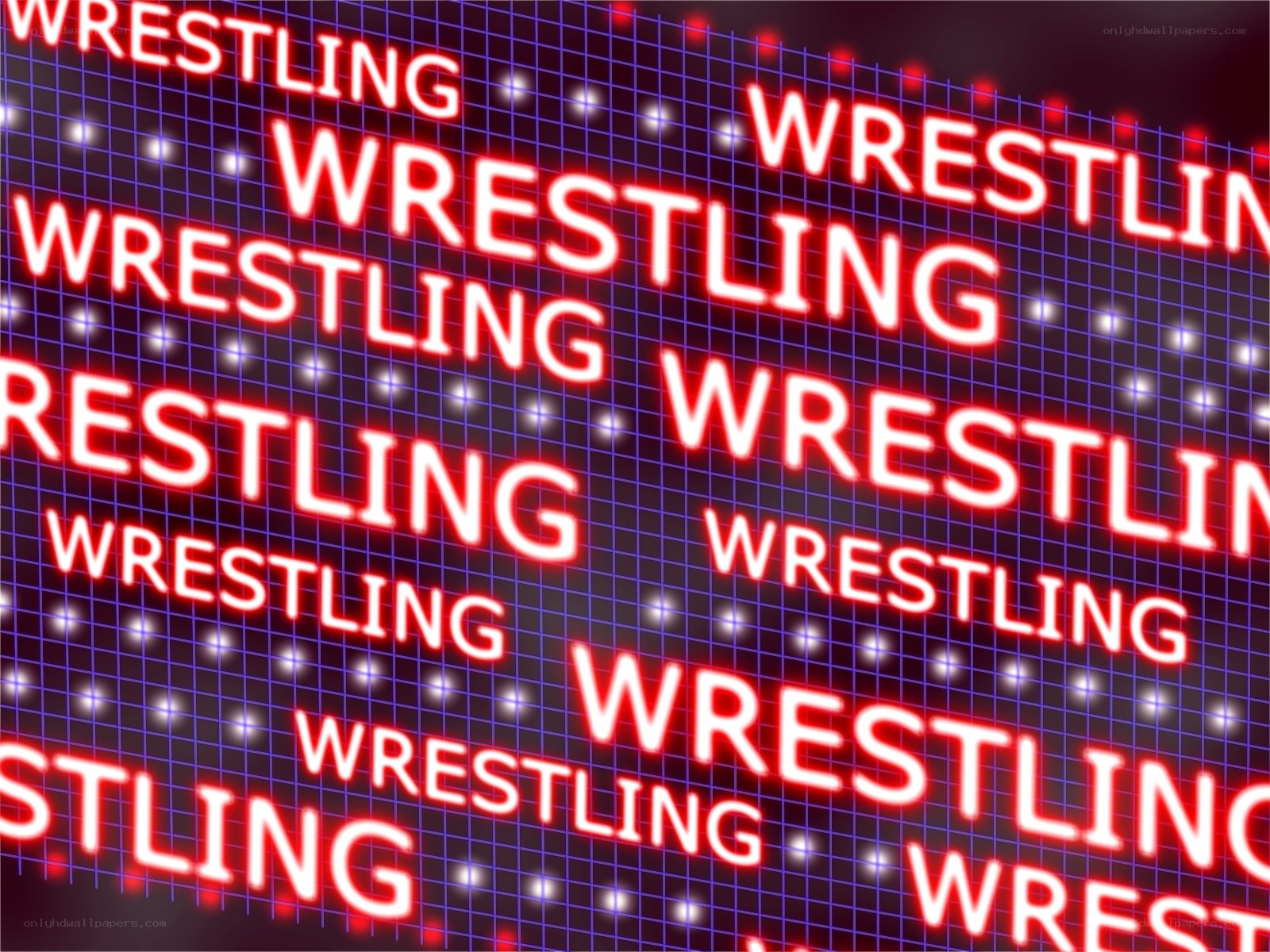 Neon wrestling sign