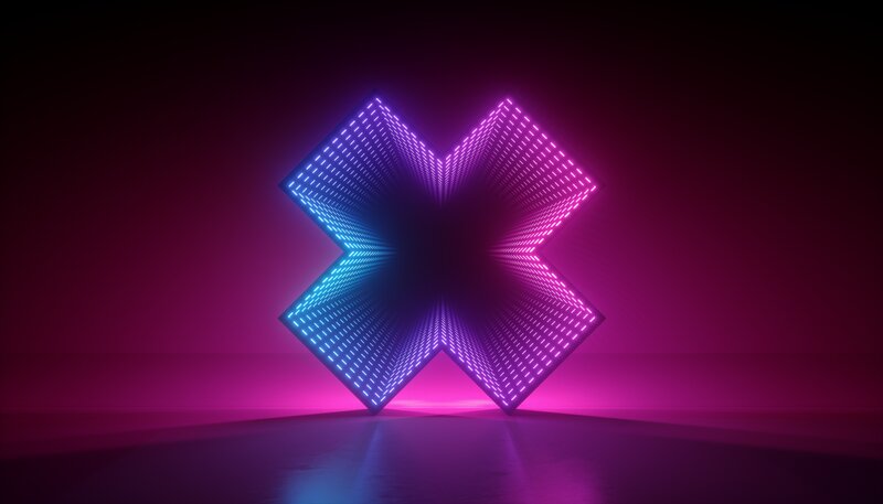 Neon X-shaped Tunnel