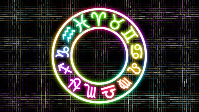 Neon Zodiac Wheel