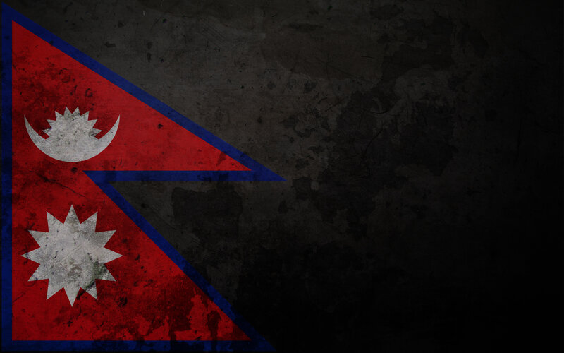 Nepal flag on dark background