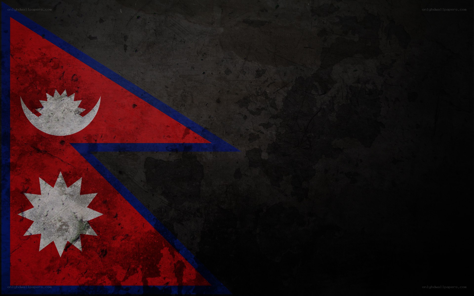 Nepal flag on dark background