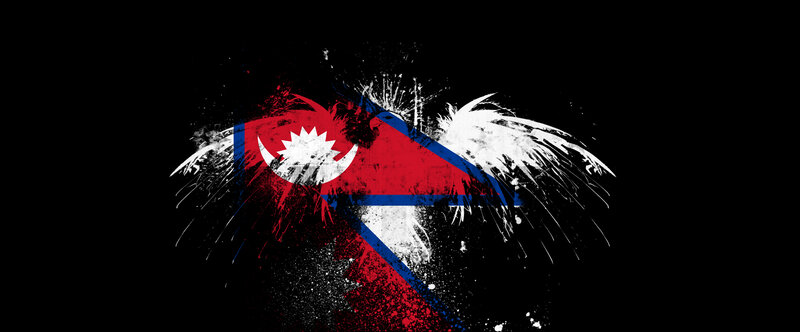 Nepal flag with eagle wings