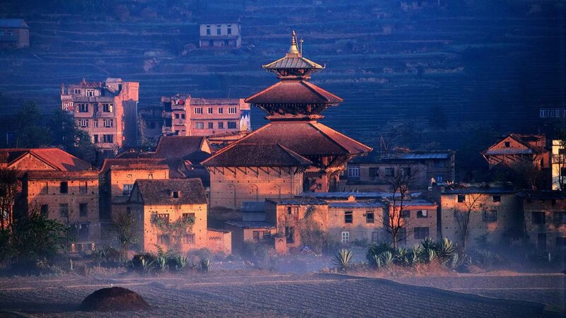 Nepalese Temple Complex — Blue