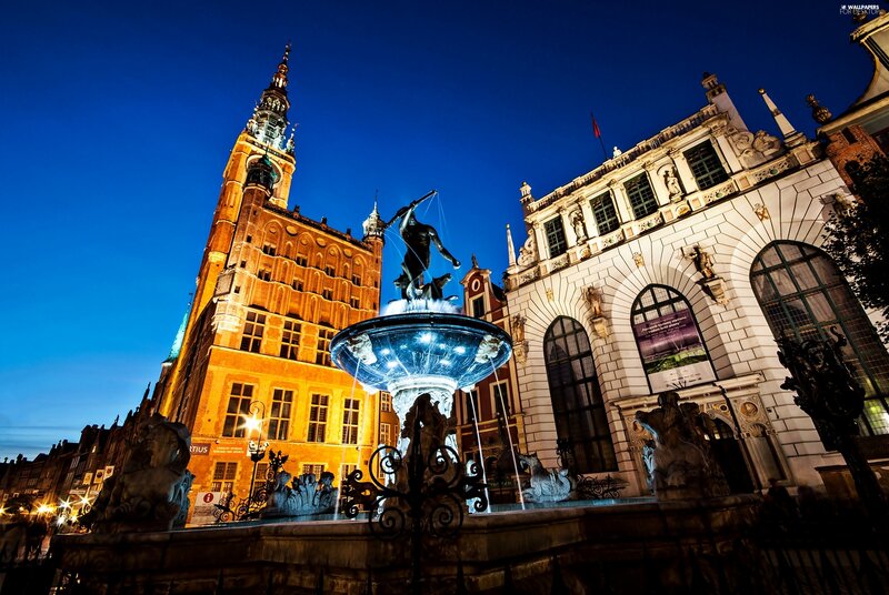 Neptune Fountain — Blue, Dramatic