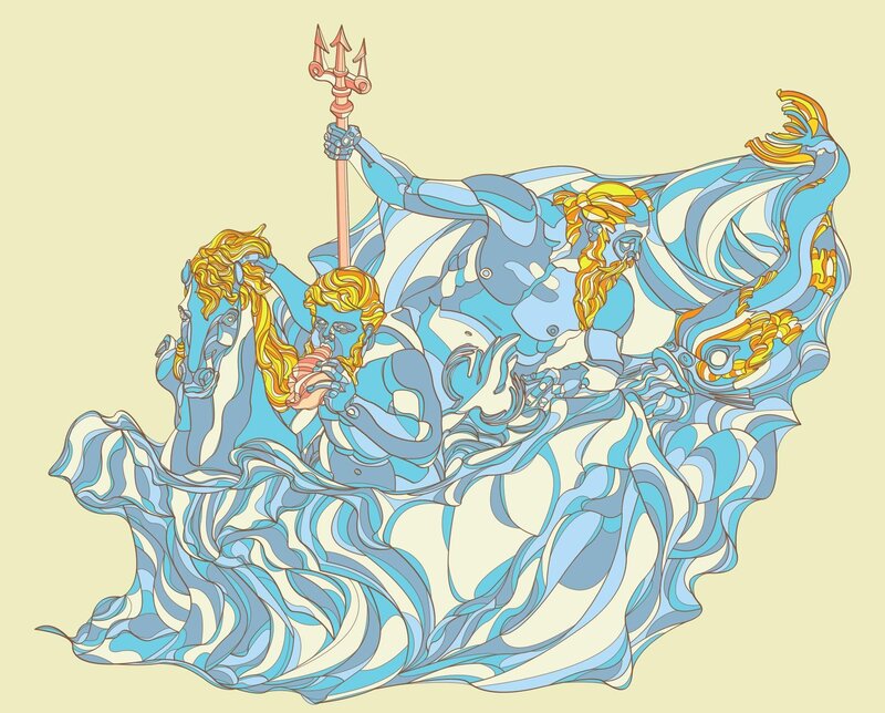 Neptune on a sea horse