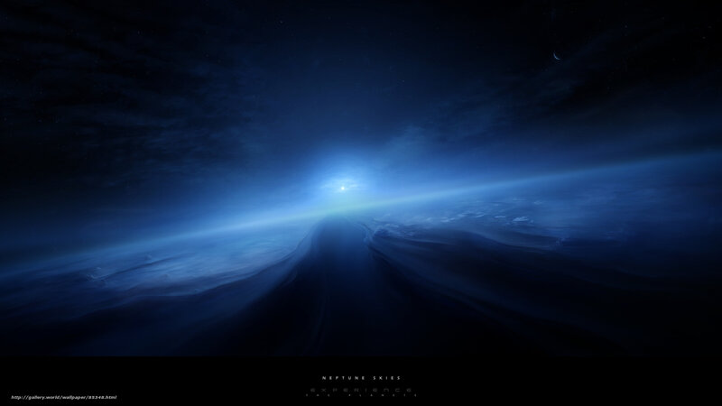 Neptune Planet Surface — Blue, Dramatic