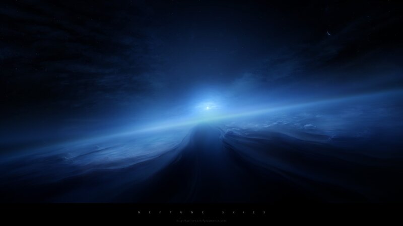 Neptune Planet Surface — Blue, Serene