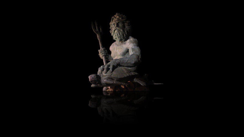 Neptune Statue — Black