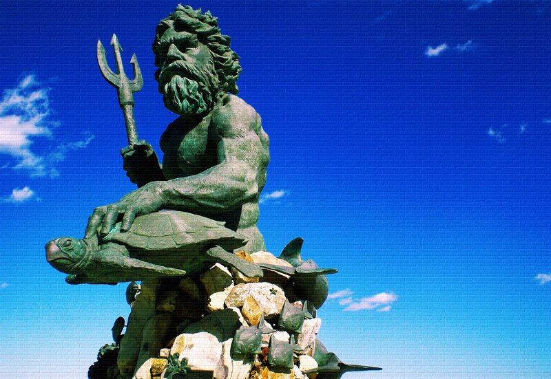 Neptune Statue — Blue
