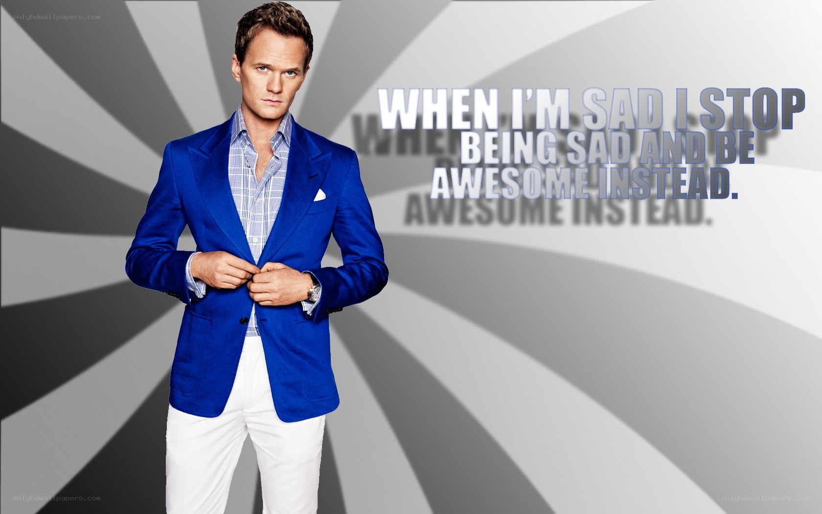 Nerdy man in blue suit
