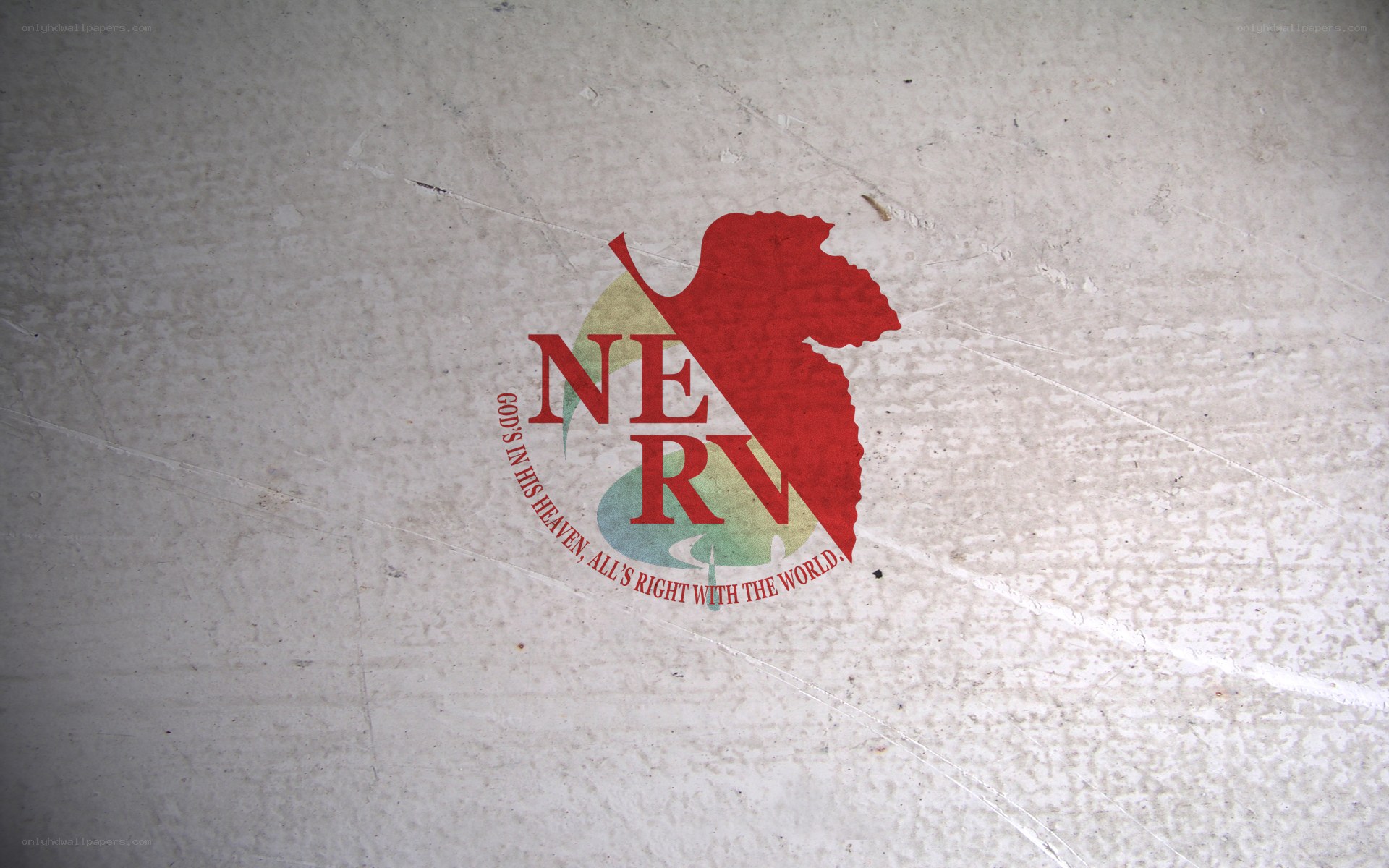 NERV logo on concrete
