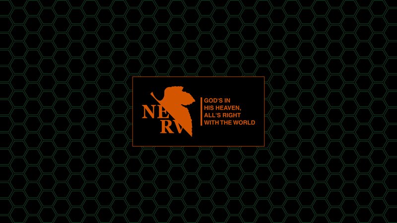 NERV Logo on Hex Pattern