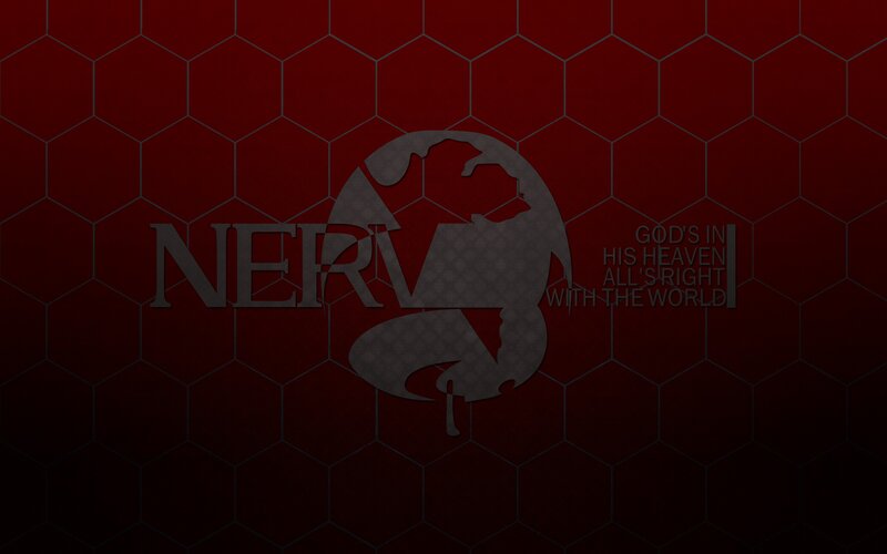 NERV Logo on Red Background — Dark
