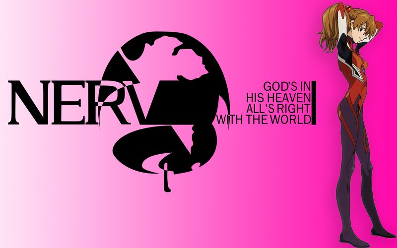 NERV logo with anime character