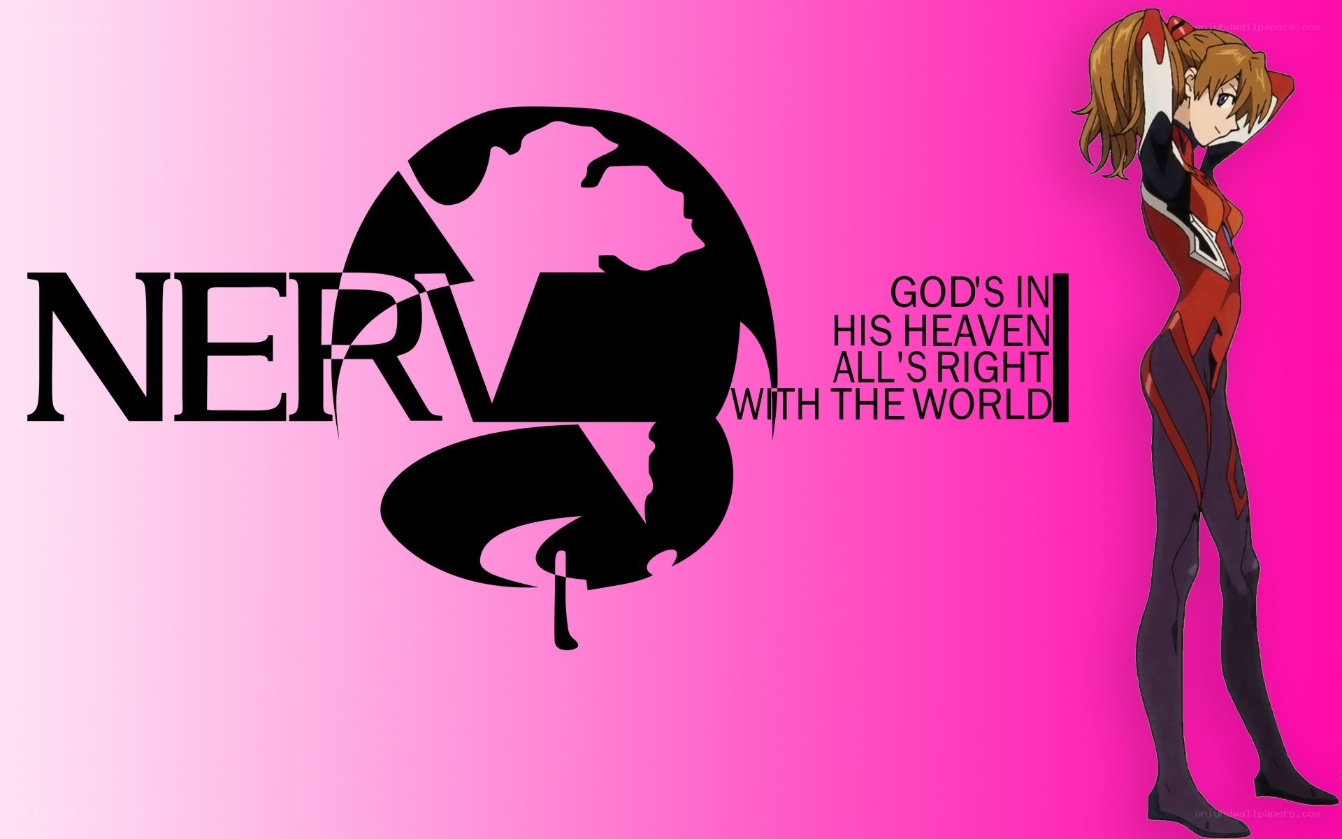 NERV logo with anime character