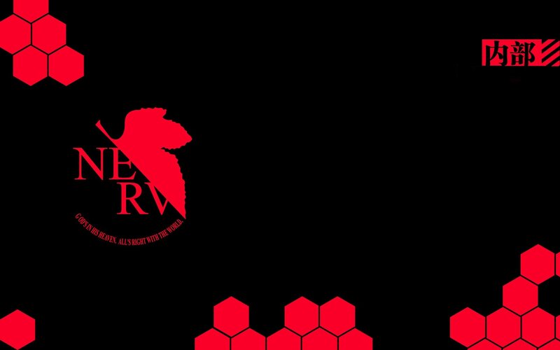 NERV logo with red hexagons