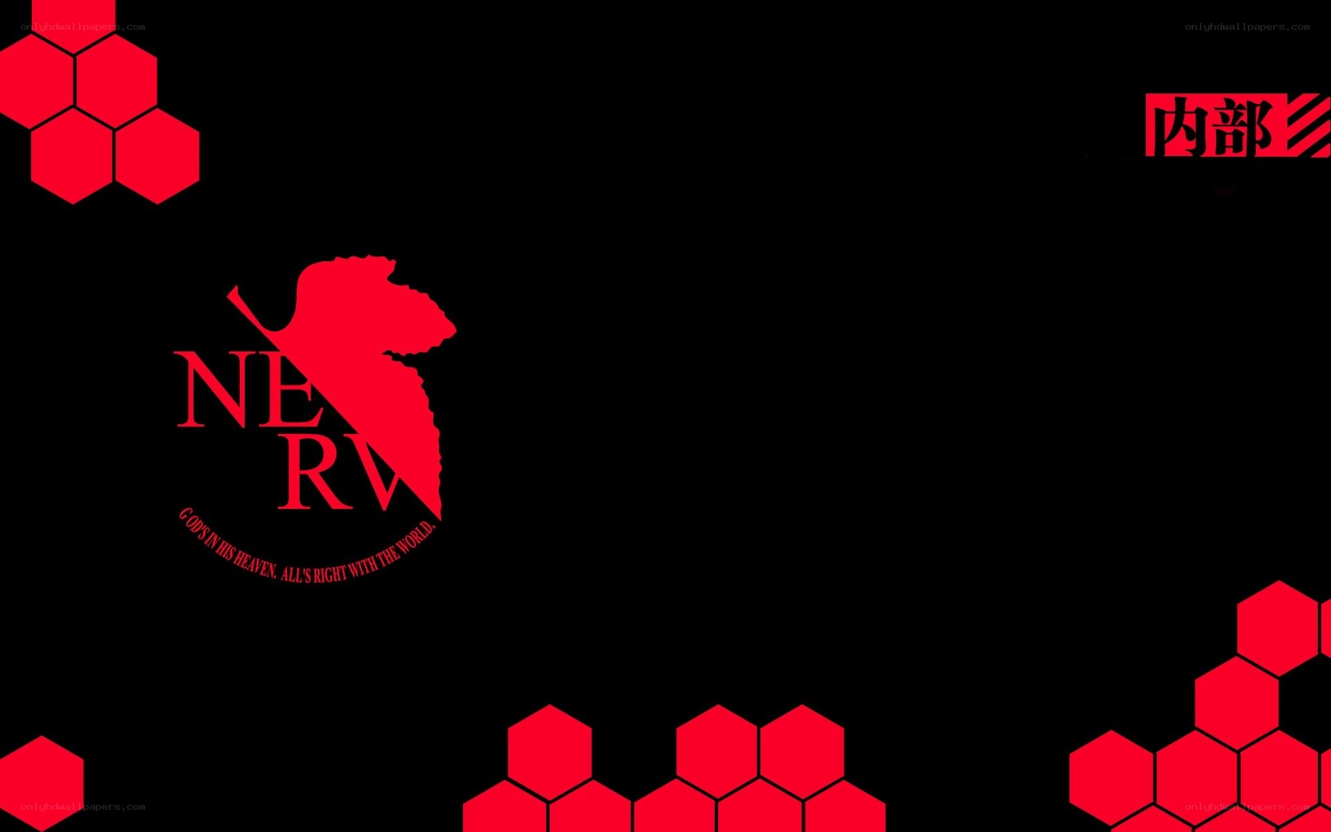 NERV logo with red hexagons