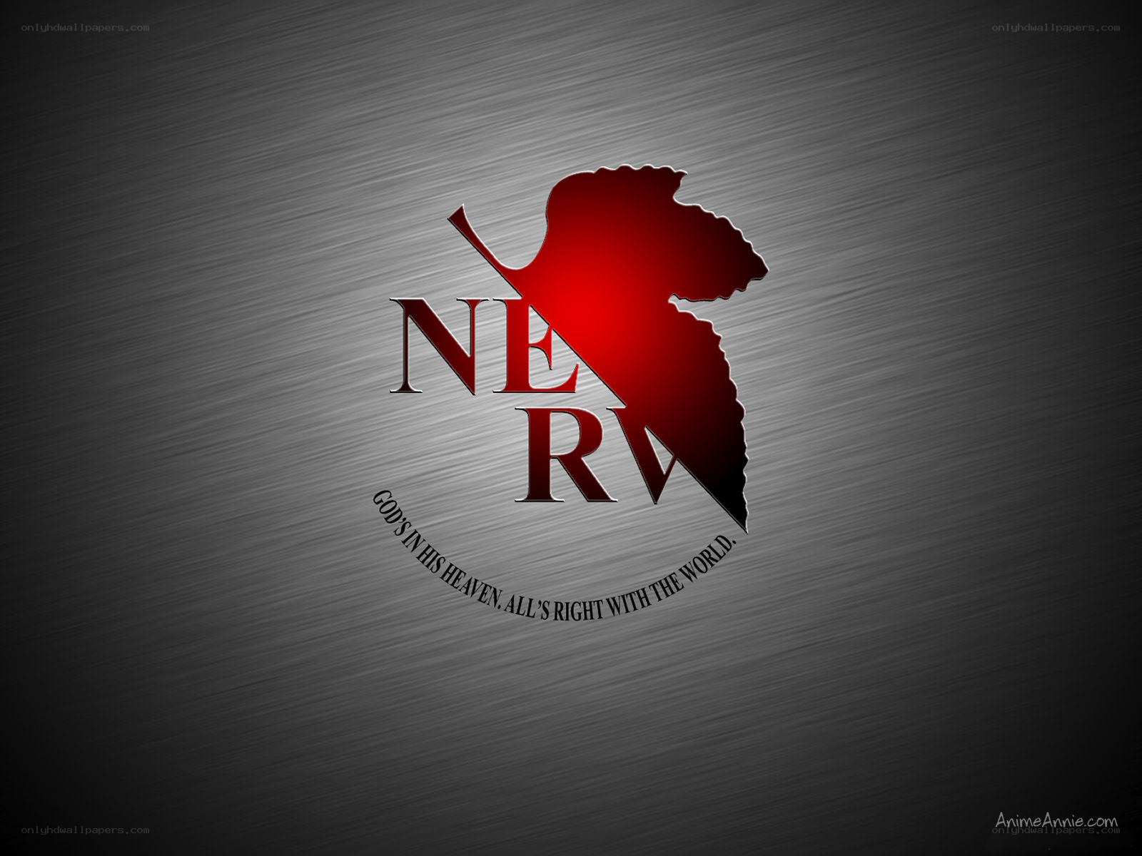 NERV logo with red silhouette
