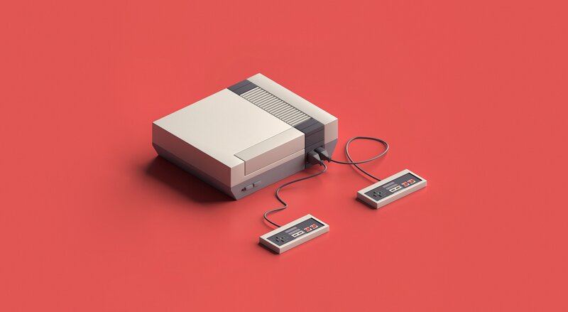 Nes Console with Controllers