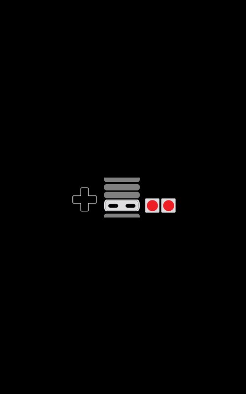 Nes Controller Icon — Black, Minimalist