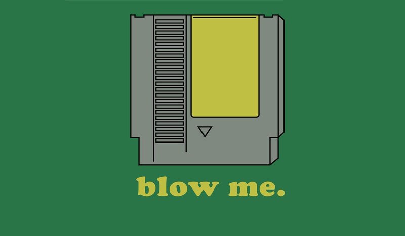 NES Game Cartridge — Green, Minimalist, Vector Art, Text